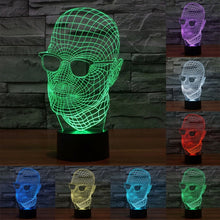 Load image into Gallery viewer, 7 Color Discoloration Creative Visual Stereo Lamp Desk Lamp Night Light, Product Size: 23.6 x 14.0 x 8.7 cm, Man with Glasses Style