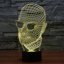 Load image into Gallery viewer, 7 Color Discoloration Creative Visual Stereo Lamp Desk Lamp Night Light, Product Size: 23.6 x 14.0 x 8.7 cm, Man with Glasses Style