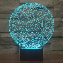 Load image into Gallery viewer, 7 Color Discoloration Creative Visual Stereo Lamp Desk Lamp Night Light, Numbers Style