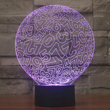 Load image into Gallery viewer, 7 Color Discoloration Creative Visual Stereo Lamp Desk Lamp Night Light, Numbers Style