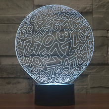 Load image into Gallery viewer, 7 Color Discoloration Creative Visual Stereo Lamp Desk Lamp Night Light, Numbers Style