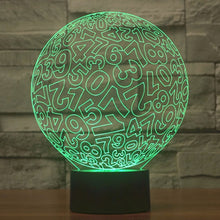 Load image into Gallery viewer, 7 Color Discoloration Creative Visual Stereo Lamp Desk Lamp Night Light, Numbers Style