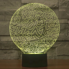 Load image into Gallery viewer, 7 Color Discoloration Creative Visual Stereo Lamp Desk Lamp Night Light, Numbers Style