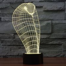 Load image into Gallery viewer, 7 Color Discoloration Creative Visual Stereo Lamp Desk Lamp Night Light, Cobra Style