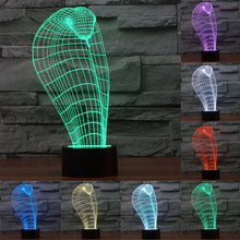 Load image into Gallery viewer, 7 Color Discoloration Creative Visual Stereo Lamp Desk Lamp Night Light, Cobra Style