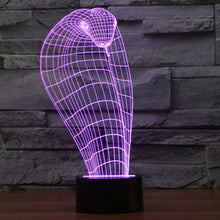 Load image into Gallery viewer, 7 Color Discoloration Creative Visual Stereo Lamp Desk Lamp Night Light, Cobra Style