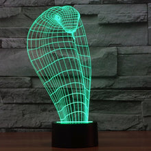 Load image into Gallery viewer, 7 Color Discoloration Creative Visual Stereo Lamp Desk Lamp Night Light, Cobra Style