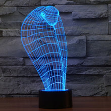 Load image into Gallery viewer, 7 Color Discoloration Creative Visual Stereo Lamp Desk Lamp Night Light, Cobra Style