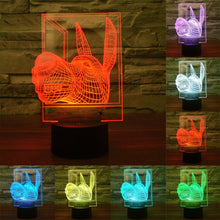 Load image into Gallery viewer, 7 Colour Discoloration Creative Visual Stereo Lamp Desk Lamp Night Light, Donkey Shape