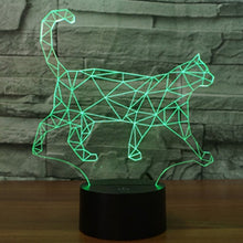 Load image into Gallery viewer, 7 Colour Discoloration Creative Visual Stereo Lamp Desk Lamp Night Light, Walking Cat Shape