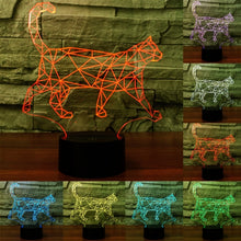 Load image into Gallery viewer, 7 Colour Discoloration Creative Visual Stereo Lamp Desk Lamp Night Light, Walking Cat Shape