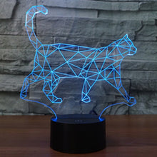 Load image into Gallery viewer, 7 Colour Discoloration Creative Visual Stereo Lamp Desk Lamp Night Light, Walking Cat Shape