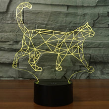 Load image into Gallery viewer, 7 Colour Discoloration Creative Visual Stereo Lamp Desk Lamp Night Light, Walking Cat Shape