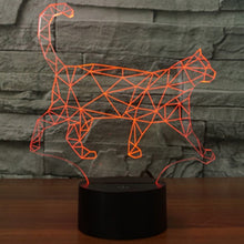 Load image into Gallery viewer, 7 Colour Discoloration Creative Visual Stereo Lamp Desk Lamp Night Light, Walking Cat Shape