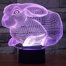 Load image into Gallery viewer, 7 Colour Discoloration Creative Visual Stereo Lamp Desk Lamp Night Light, Rabbit Shape