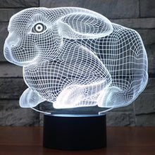 Load image into Gallery viewer, 7 Colour Discoloration Creative Visual Stereo Lamp Desk Lamp Night Light, Rabbit Shape