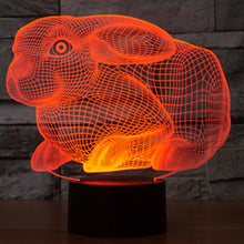 Load image into Gallery viewer, 7 Colour Discoloration Creative Visual Stereo Lamp Desk Lamp Night Light, Rabbit Shape