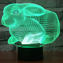 Load image into Gallery viewer, 7 Colour Discoloration Creative Visual Stereo Lamp Desk Lamp Night Light, Rabbit Shape