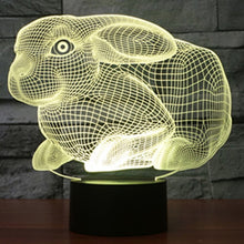 Load image into Gallery viewer, 7 Colour Discoloration Creative Visual Stereo Lamp Desk Lamp Night Light, Rabbit Shape