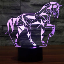 Load image into Gallery viewer, 7 Color Discoloration Creative Visual Stereo Lamp Desk Lamp Night Light, Horse Shape