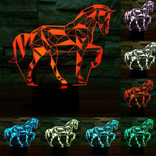 Load image into Gallery viewer, 7 Color Discoloration Creative Visual Stereo Lamp Desk Lamp Night Light, Horse Shape