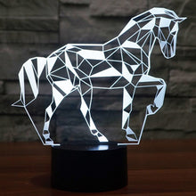 Load image into Gallery viewer, 7 Color Discoloration Creative Visual Stereo Lamp Desk Lamp Night Light, Horse Shape
