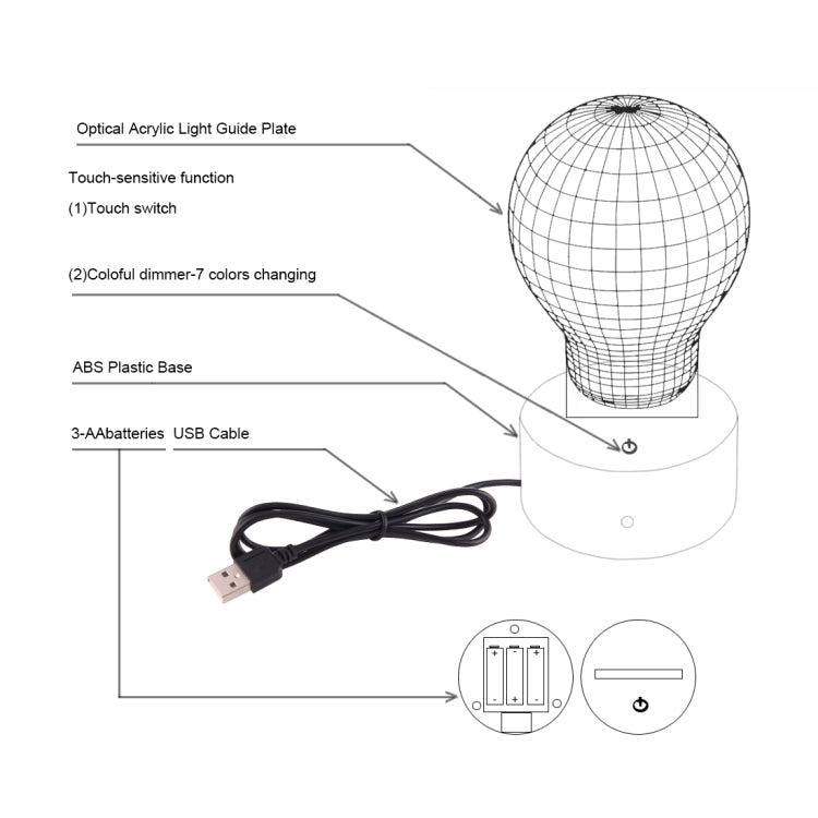 7 Color Discoloration Creative Visual Stereo Lamp Desk Lamp Night Light, Horse Shape