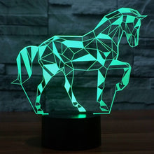 Load image into Gallery viewer, 7 Color Discoloration Creative Visual Stereo Lamp Desk Lamp Night Light, Horse Shape