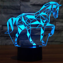 Load image into Gallery viewer, 7 Color Discoloration Creative Visual Stereo Lamp Desk Lamp Night Light, Horse Shape