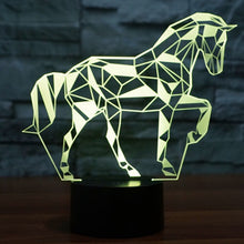 Load image into Gallery viewer, 7 Color Discoloration Creative Visual Stereo Lamp Desk Lamp Night Light, Horse Shape