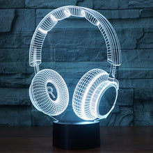 Load image into Gallery viewer, 7 Colour Discoloration Creative Visual Stereo Lamp Desk Lamp Night Light, Headset Shape