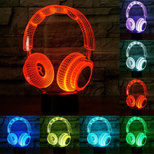 Load image into Gallery viewer, 7 Colour Discoloration Creative Visual Stereo Lamp Desk Lamp Night Light, Headset Shape
