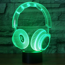 Load image into Gallery viewer, 7 Colour Discoloration Creative Visual Stereo Lamp Desk Lamp Night Light, Headset Shape