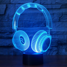 Load image into Gallery viewer, 7 Colour Discoloration Creative Visual Stereo Lamp Desk Lamp Night Light, Headset Shape