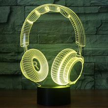 Load image into Gallery viewer, 7 Colour Discoloration Creative Visual Stereo Lamp Desk Lamp Night Light, Headset Shape