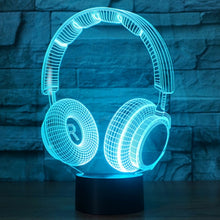 Load image into Gallery viewer, 7 Colour Discoloration Creative Visual Stereo Lamp Desk Lamp Night Light, Headset Shape