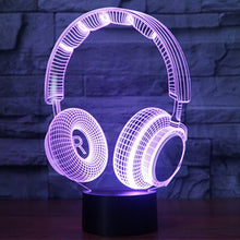 Load image into Gallery viewer, 7 Colour Discoloration Creative Visual Stereo Lamp Desk Lamp Night Light, Headset Shape