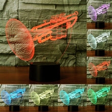 Load image into Gallery viewer, 7 Colour Discoloration Creative Visual Stereo Lamp Desk Lamp Night Light, Trumpet Shape