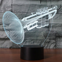 Load image into Gallery viewer, 7 Colour Discoloration Creative Visual Stereo Lamp Desk Lamp Night Light, Trumpet Shape