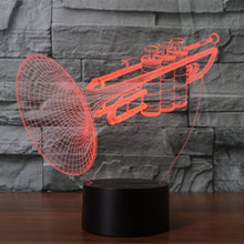 Load image into Gallery viewer, 7 Colour Discoloration Creative Visual Stereo Lamp Desk Lamp Night Light, Trumpet Shape
