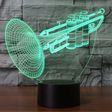 Load image into Gallery viewer, 7 Colour Discoloration Creative Visual Stereo Lamp Desk Lamp Night Light, Trumpet Shape