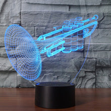 Load image into Gallery viewer, 7 Colour Discoloration Creative Visual Stereo Lamp Desk Lamp Night Light, Trumpet Shape