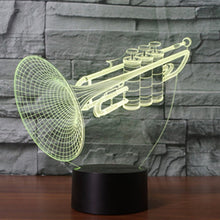Load image into Gallery viewer, 7 Colour Discoloration Creative Visual Stereo Lamp Desk Lamp Night Light, Trumpet Shape