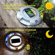 Load image into Gallery viewer, 4 PCS LED Solar Powered Embedded Ground Lamp IP68 Waterproof Outdoor Garden Lawn Lamp
