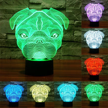 Load image into Gallery viewer, 7 Color Discoloration Creative Visual Stereo Lamp Desk Lamp Night Light, Dog Shape