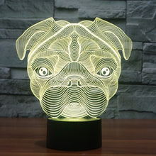 Load image into Gallery viewer, 7 Color Discoloration Creative Visual Stereo Lamp Desk Lamp Night Light, Dog Shape