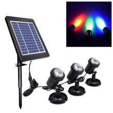 Load image into Gallery viewer, 3 In 1 Red Green Blue Light Lawn Insertion Pool Diving Solar Spotlight, Red Green Blue Light