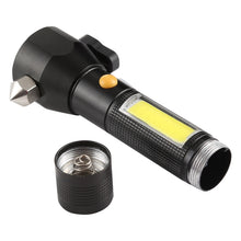 Load image into Gallery viewer, 10W 450 Lumens IPX4 Waterproof Rechargeable LED Flashlight with Safety Hammer &amp; 3-Modes