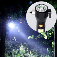 Load image into Gallery viewer, 10W 450 Lumens IPX4 Waterproof Rechargeable LED Flashlight with Safety Hammer &amp; 3-Modes