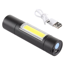 Load image into Gallery viewer, A1 USB Charging Waterproof Fixed Focus XPE + COB Flashlight with 3-Modes &amp; Storage Box, A1
